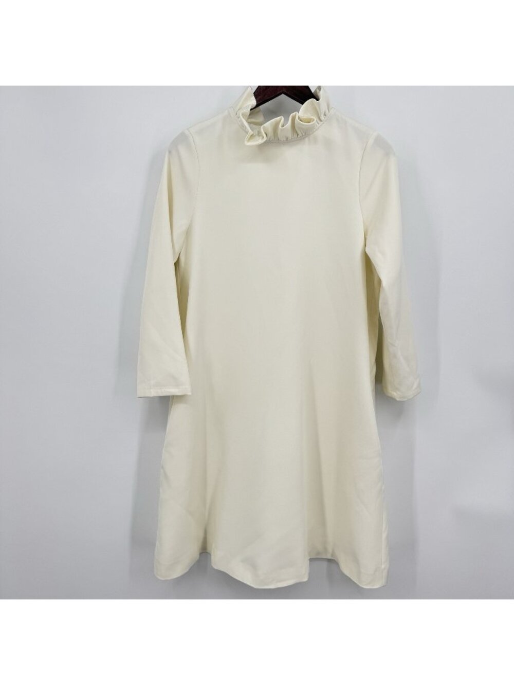 Tuckernuck Ivory Daphne Dress size XL Ruffle Collar Bow Swing Mini Cocktail